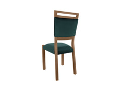 Gent 3 Dining Chair – Upholstered Beech Frame Chair | Stirling Oak & Green Riviera 38 Fabric