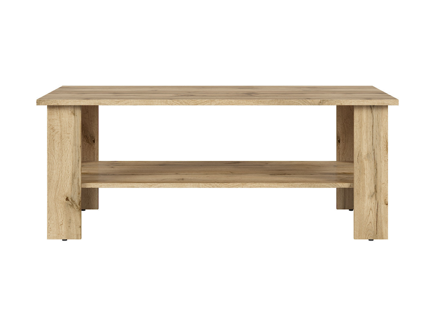 Acadia Coffee Table – Wotan Oak | L-Shape Legs & Lower Shelf | 115×56×45.5 cm | Living Room
