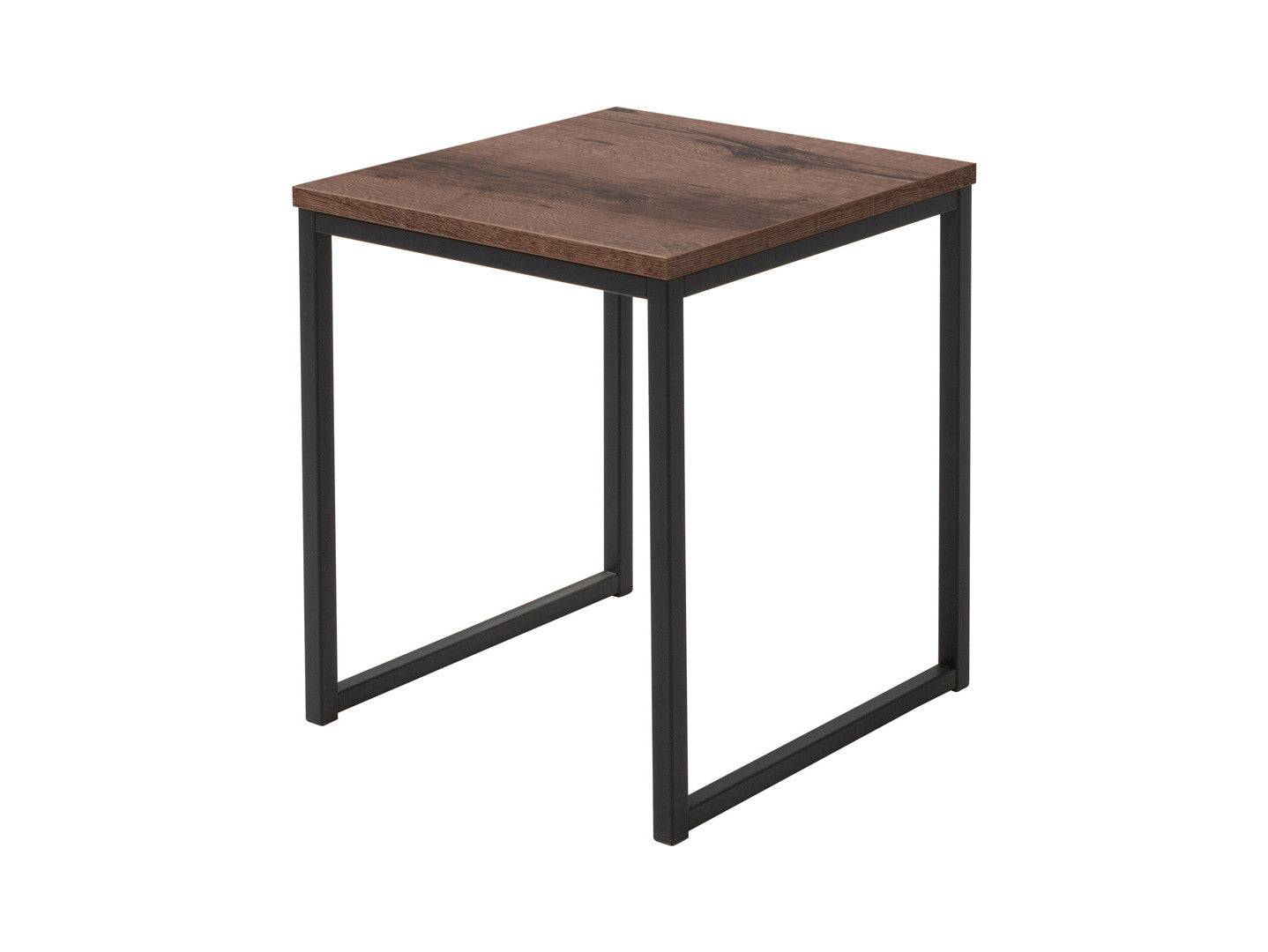 Aroz Side Table 40×40×40 cm – Square Laminated Top, Metal Frame, Compact | Monastery Oak