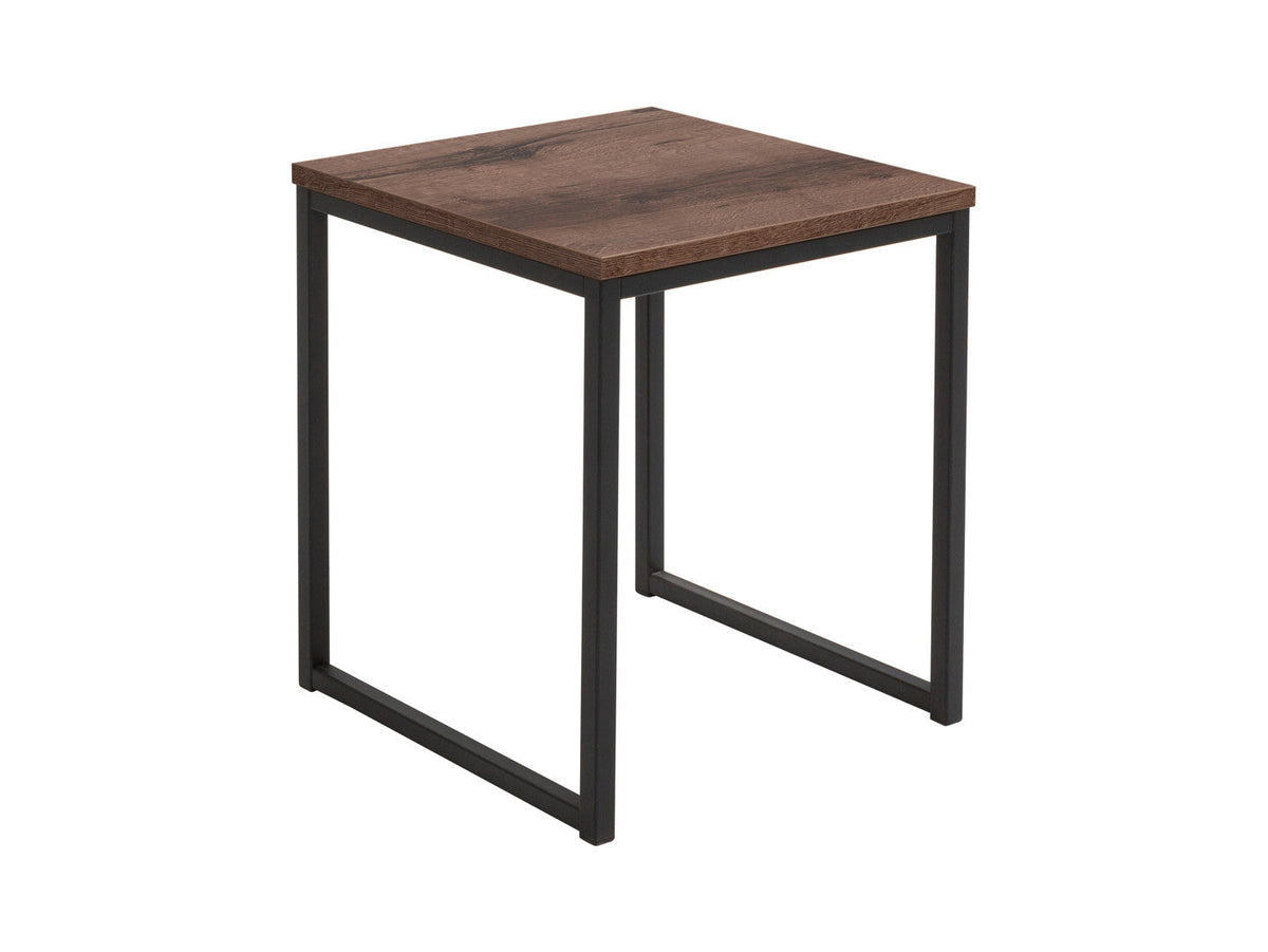 Aroz Side Table 40×40×40 cm – Square Laminated Top, Metal Frame, Compact | Monastery Oak