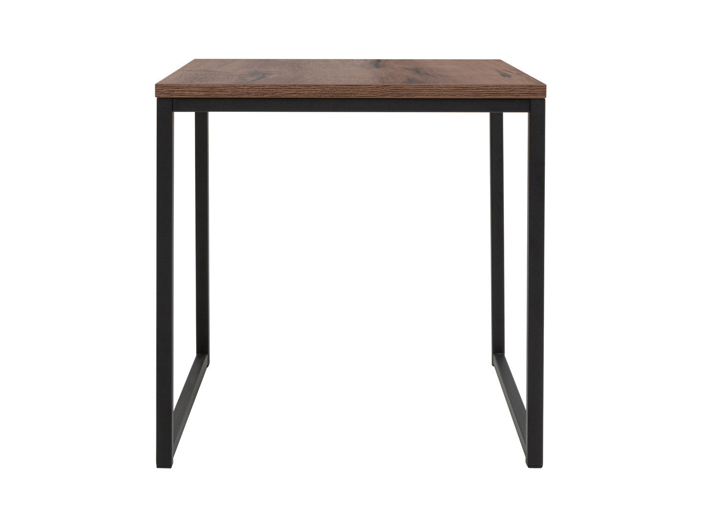 Aroz Side Table 40×40×40 cm – Square Laminated Top, Metal Frame, Compact | Monastery Oak