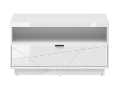 Forn — Coffee Table | 90 × 60 cm | 1 Soft-Close Drawer & Magazine Shelf | White Gloss