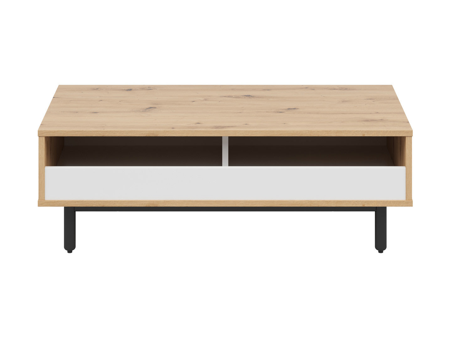 Gap Scandi Coffee Table – Artisan Oak, White & Black | Under-Shelf Storage | 110×60×38 cm | Living Room