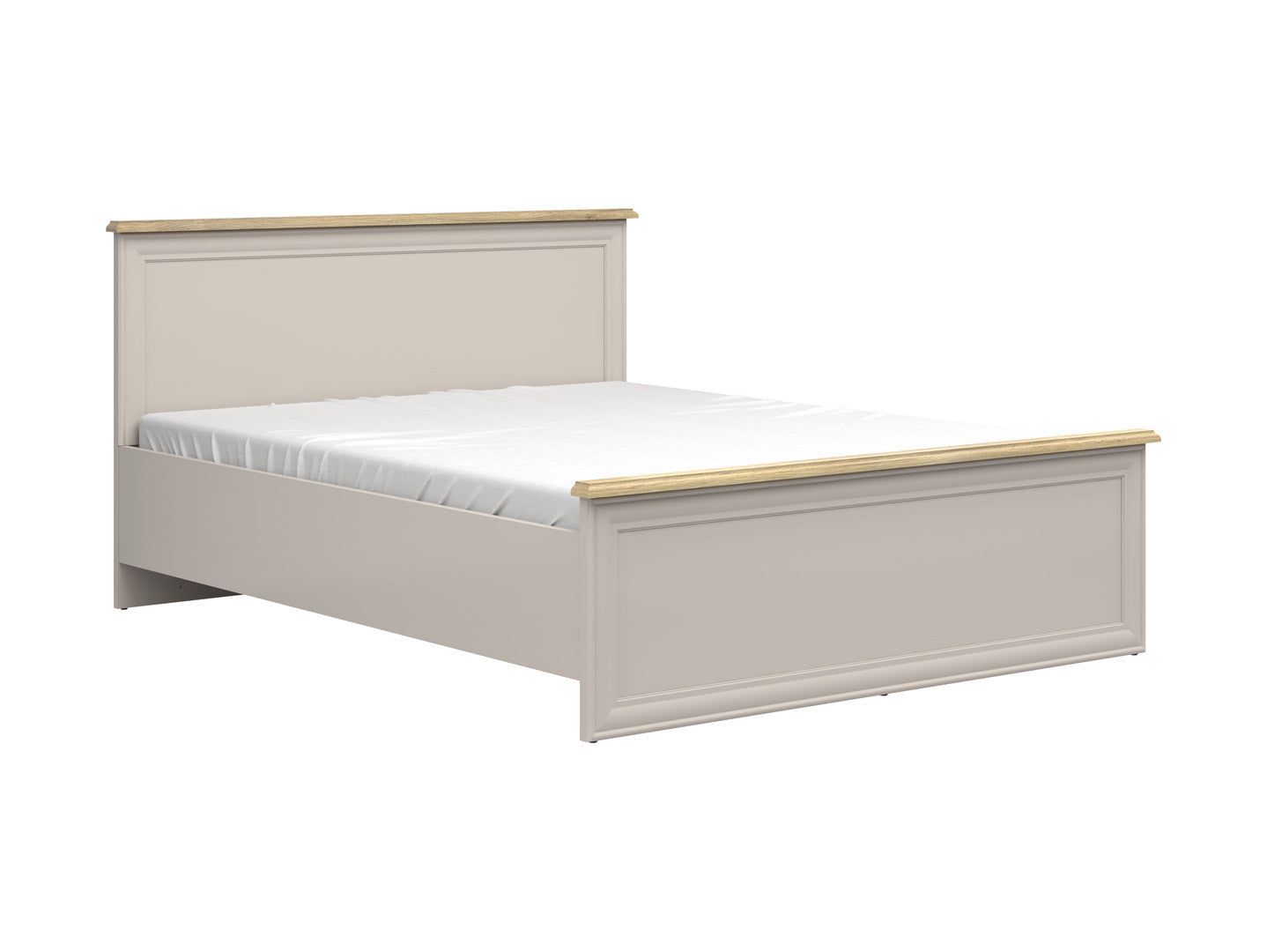 Anga A Double Bed 160×200 cm – Cashmere & Mauvella Oak