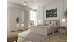 Anga A Double Bed 160×200 cm – Cashmere & Mauvella Oak