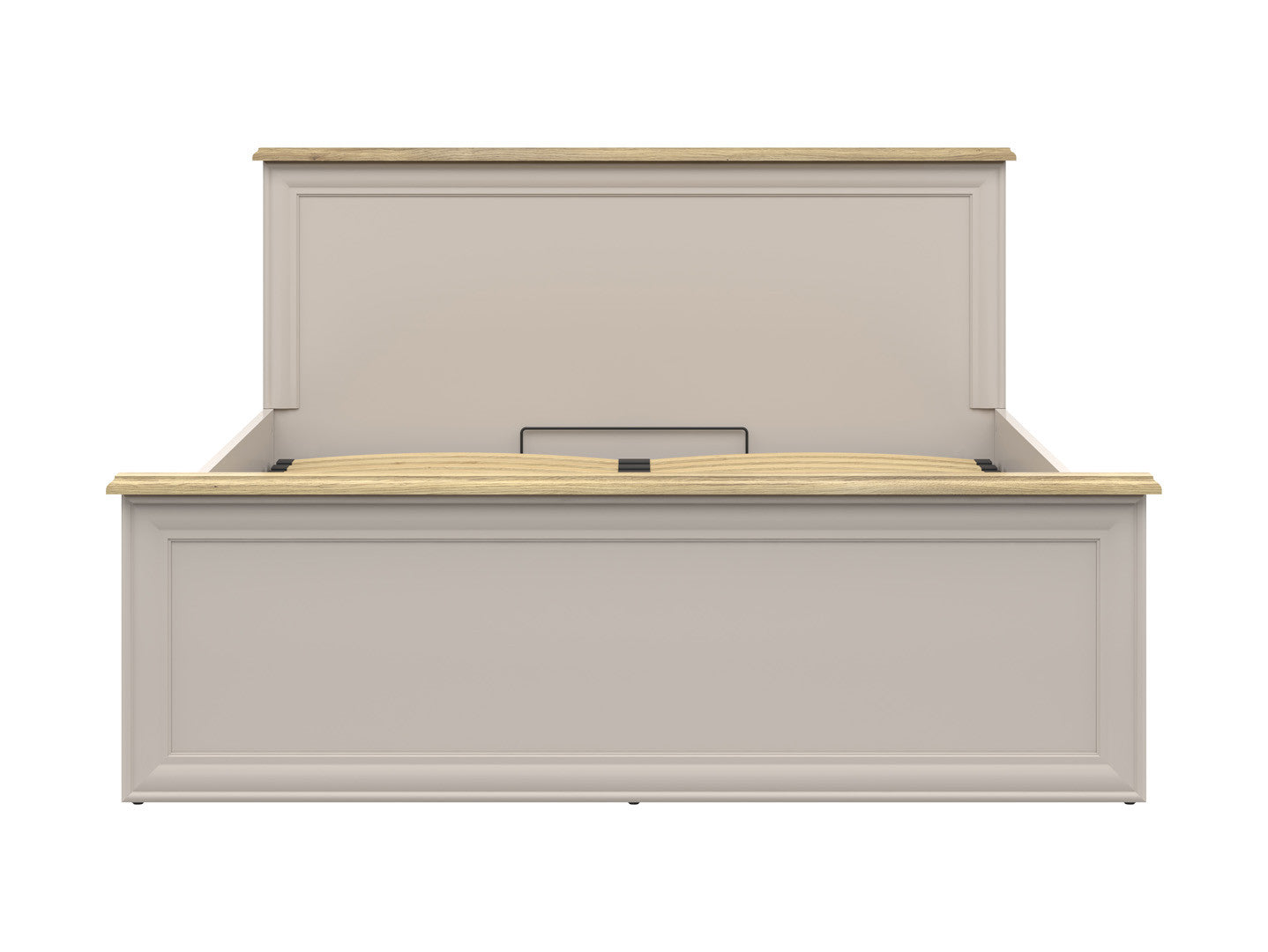 Anga Bed 160 — Upholstered Headboard, Storage & Mauvella Oak