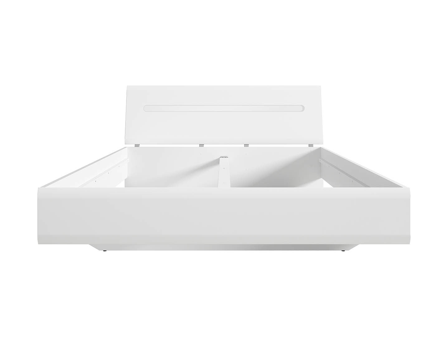 Azteca Trio Bed 160 — Smooth Fronts, Decorative Rail & Interchangeable Trim, White & White Gloss