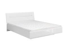 Azteca Trio Bed 160 — Smooth Fronts, Decorative Rail & Interchangeable Trim, White & White Gloss