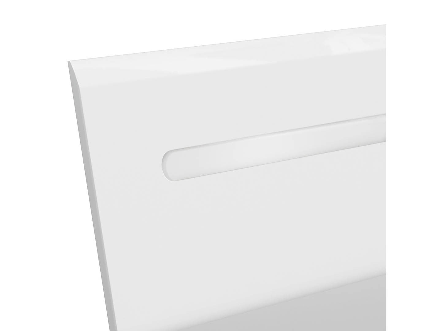 Azteca Trio Bed 160 — Smooth Fronts, Decorative Rail & Interchangeable Trim, White & White Gloss