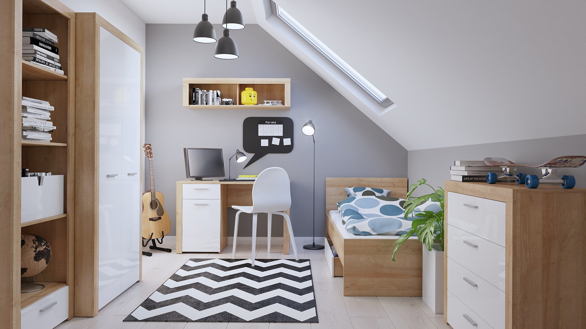 Balder Single Bed 90×200 cm – Tall Headboard, Optional Drawer | Kids & Teen | Riviera Oak