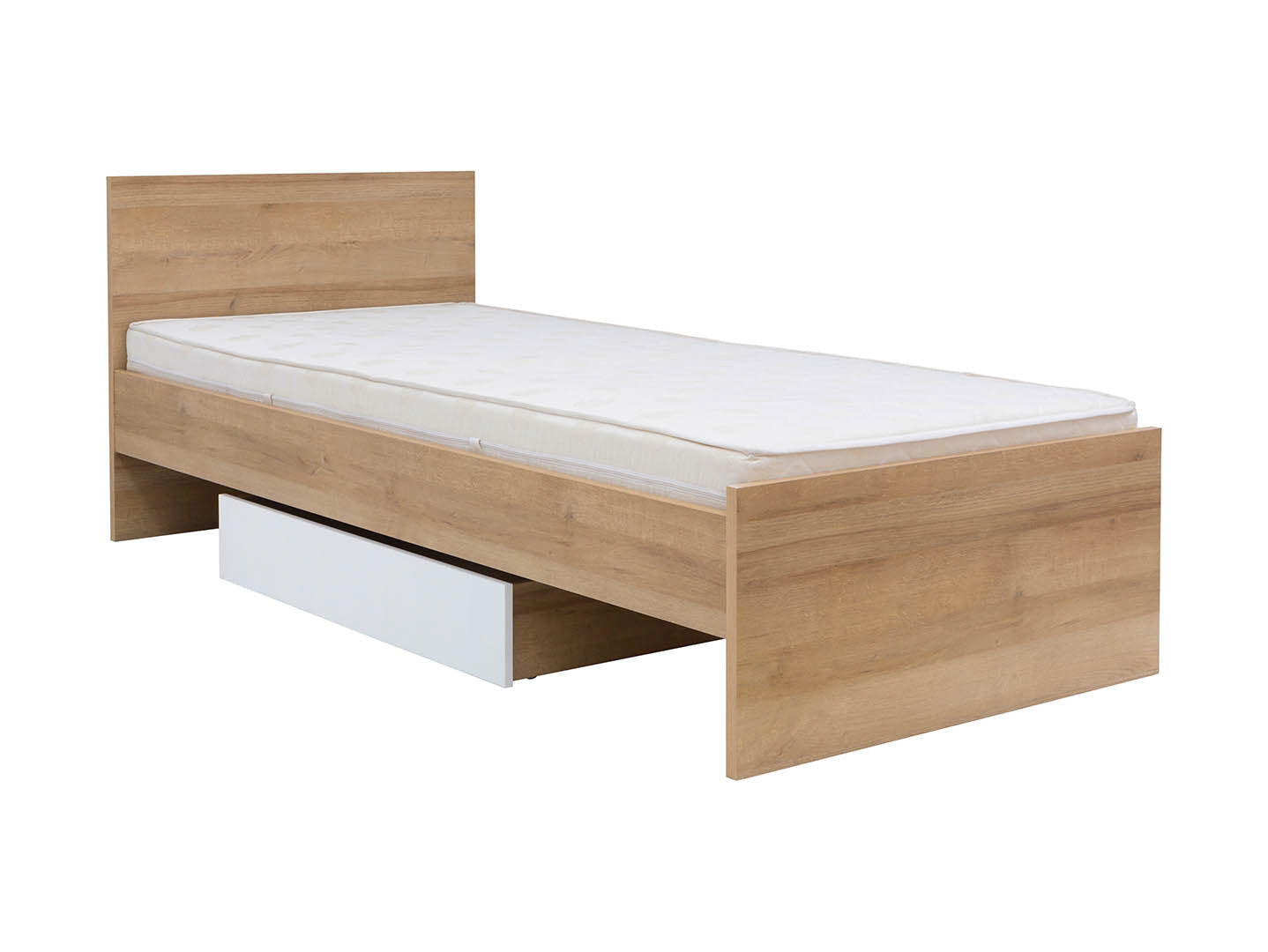 Balder Single Bed 90×200 cm – Tall Headboard, Optional Drawer | Kids & Teen | Riviera Oak