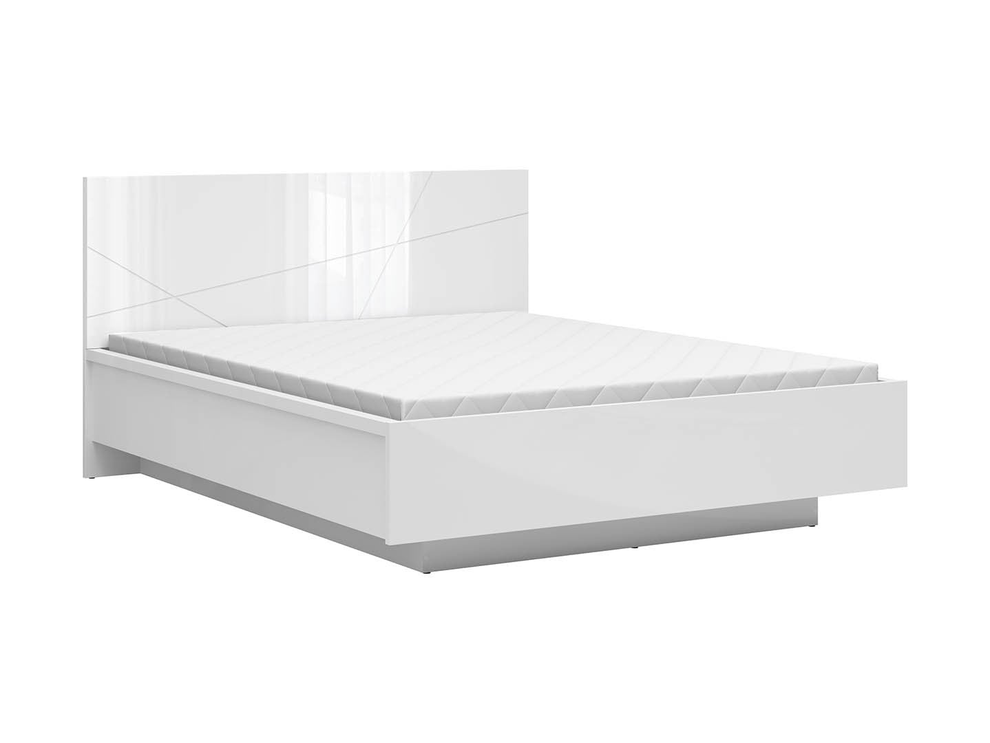 Forn Bed 160×200 with Storage – White Gloss | Gas-Lift Slatted Base