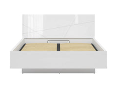 Forn Bed 160×200 with Storage – White Gloss | Gas-Lift Slatted Base