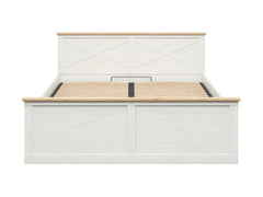 Frija Double Bed 180 with Storage | Scandinavian Style | Andersen Pine White & Artisan Oak | 180x200cm