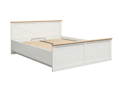 Frija Double Bed 180 with Storage | Scandinavian Style | Andersen Pine White & Artisan Oak | 180x200cm