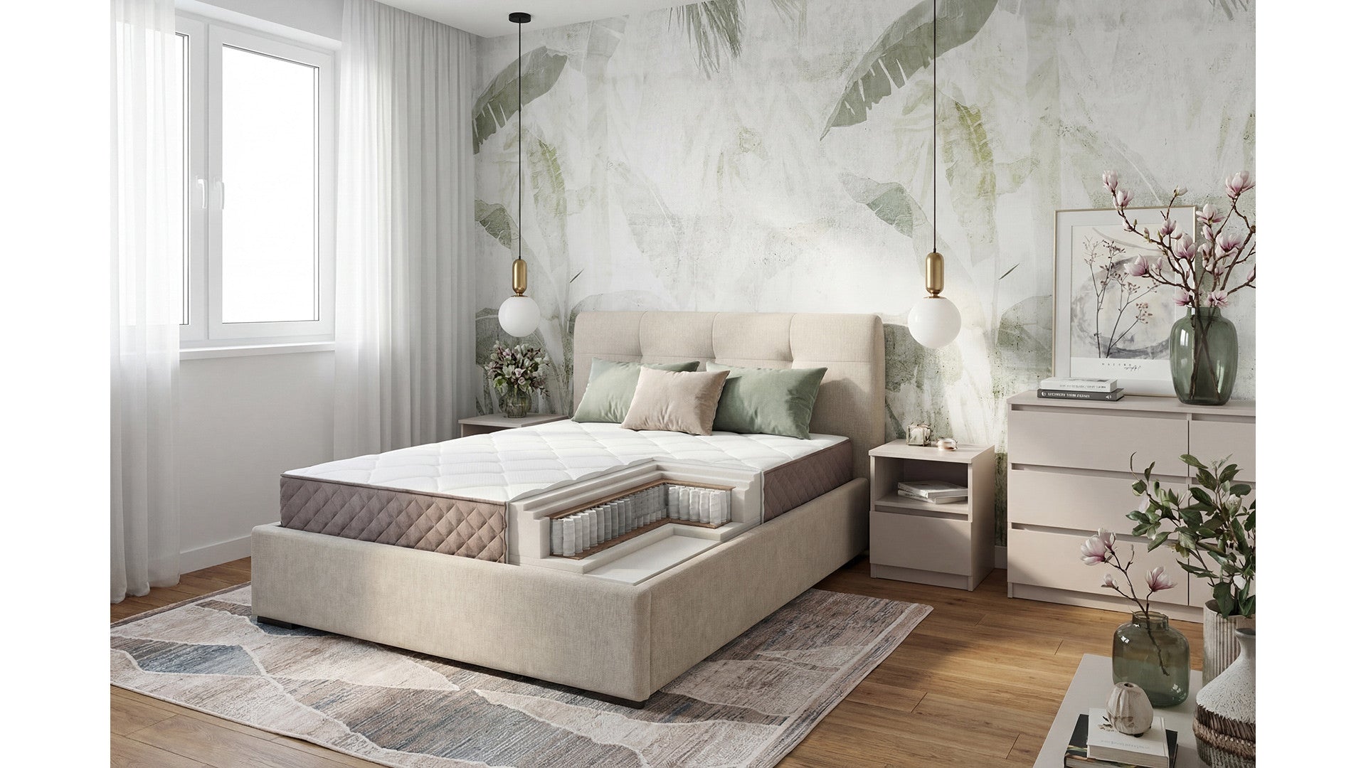 Estivo II Pocket Spring Mattress 180×200 cm – Firm H3 | Multipocket Springs | Natural Coconut Fibre | HR Foam | 7 Comfort Zones | Diamond Cover | 27 cm
