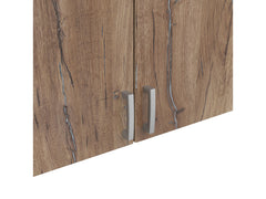 Brando 3 Wardrobe Top Extension Unit 136 cm – Dark Flagstaff Oak / Textile, 3 Doors