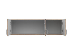 Brando 3 Wardrobe Top Extension Unit 136 cm – Dark Flagstaff Oak / Textile, 3 Doors