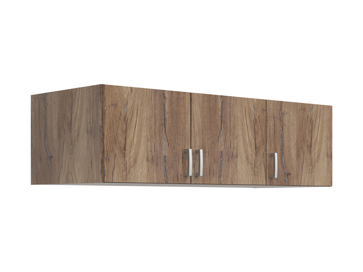 Brando 3 Wardrobe Top Extension Unit 136 cm – Dark Flagstaff Oak / Textile, 3 Doors