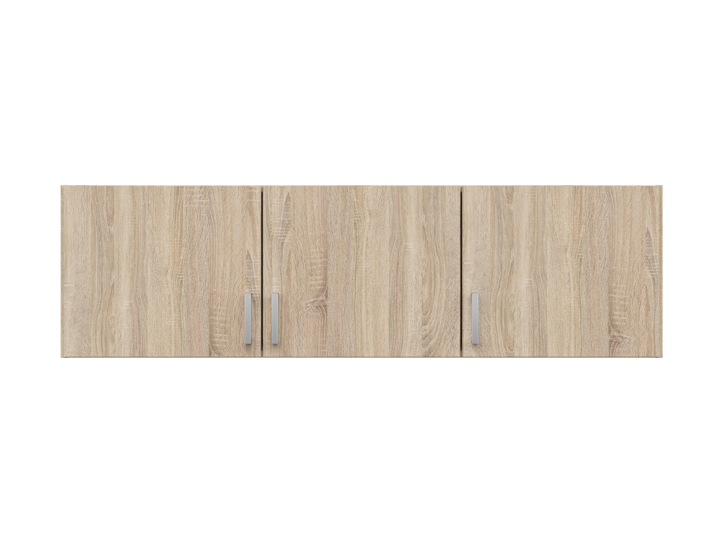 Brando 3 Wardrobe Top Unit 136 cm – Sonoma Oak & Textile, 3 Doors, Silver Handles