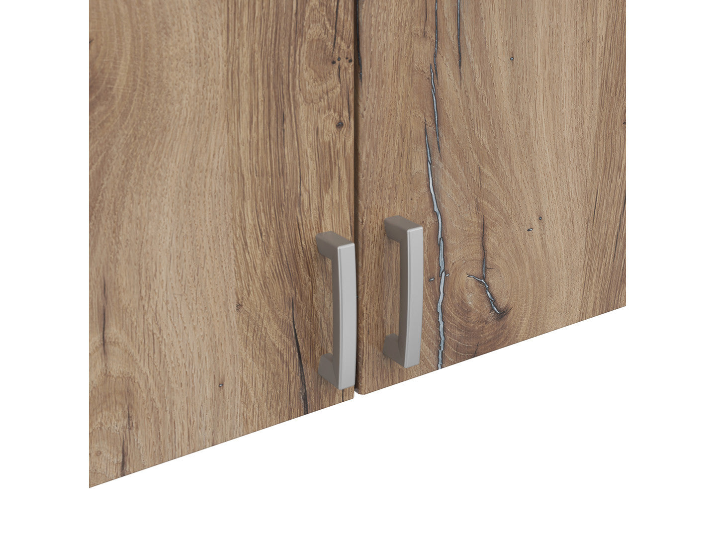 Brando 4 Wardrobe Top Unit 181×39×54 cm – 4 Doors, Ergonomic Handles | Dark Flagstaff Oak & Textile
