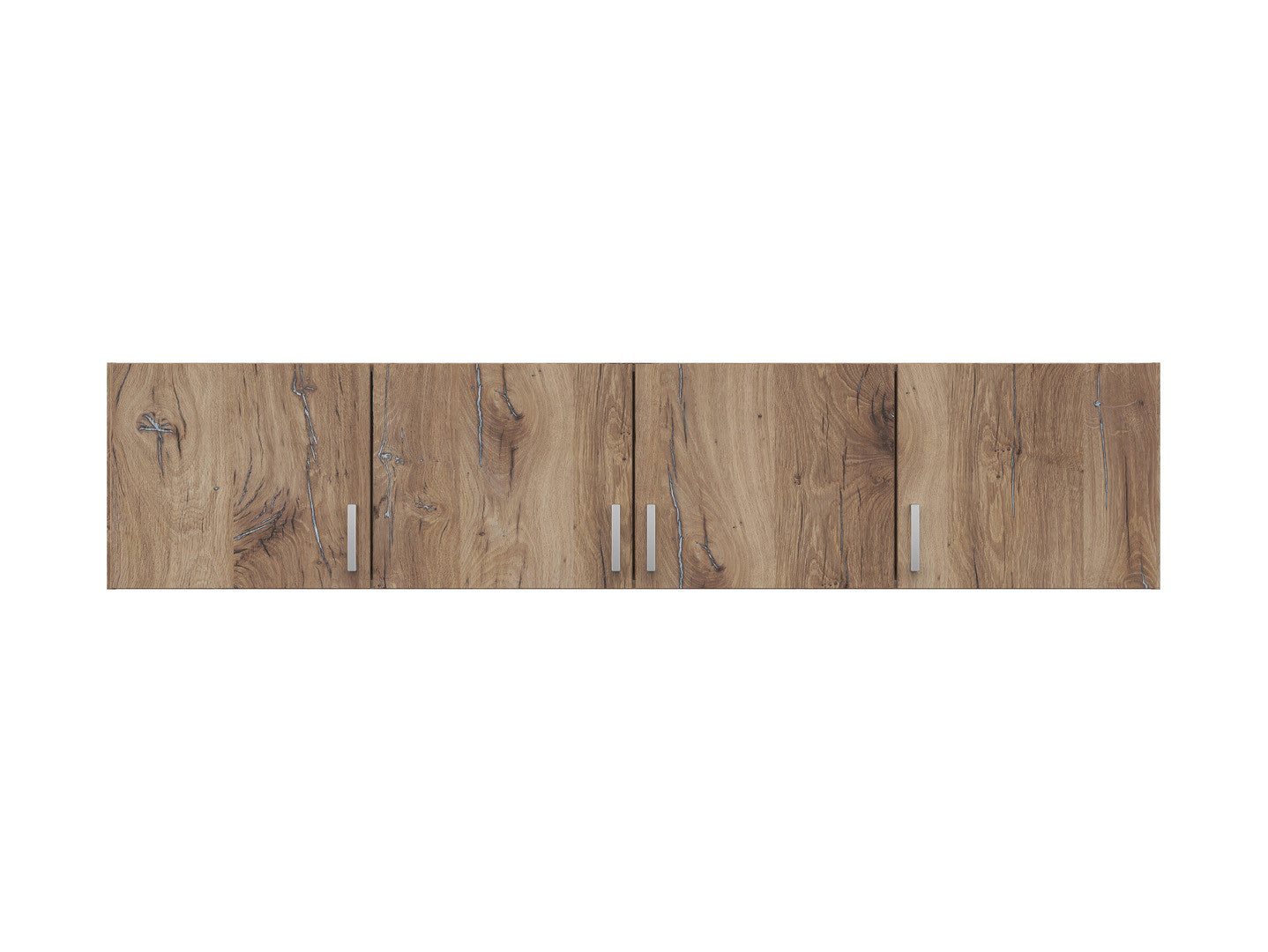 Brando 4 Wardrobe Top Unit 181×39×54 cm – 4 Doors, Ergonomic Handles | Dark Flagstaff Oak & Textile