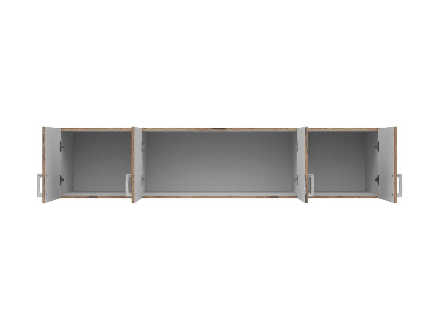 Brando 4 Wardrobe Top Unit 181×39×54 cm – 4 Doors, Ergonomic Handles | Dark Flagstaff Oak & Textile