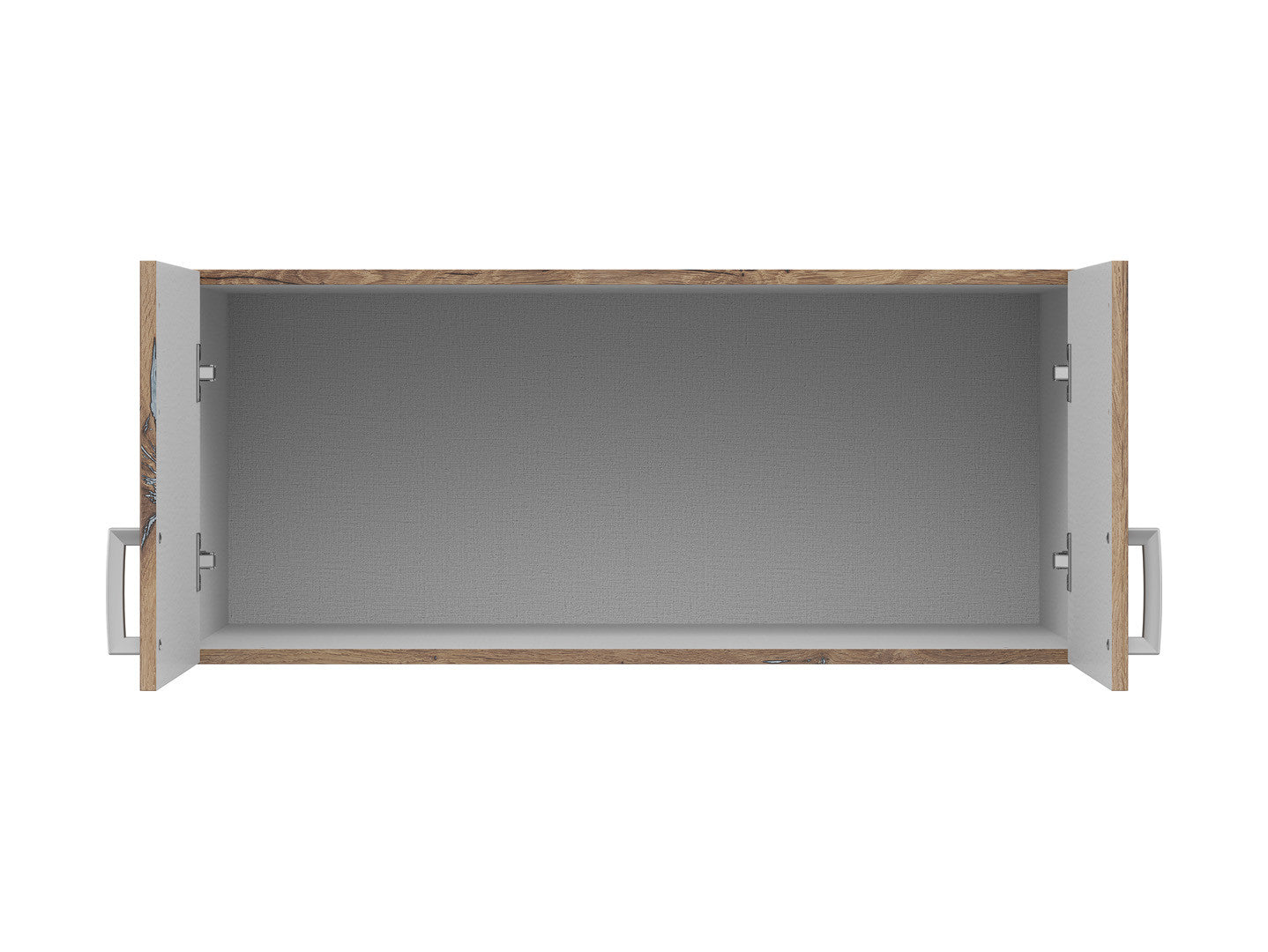Brando 2 Wardrobe Top Cabinet 91x54x39 cm – 2 Doors, Dark Flagstaff Oak & Textile