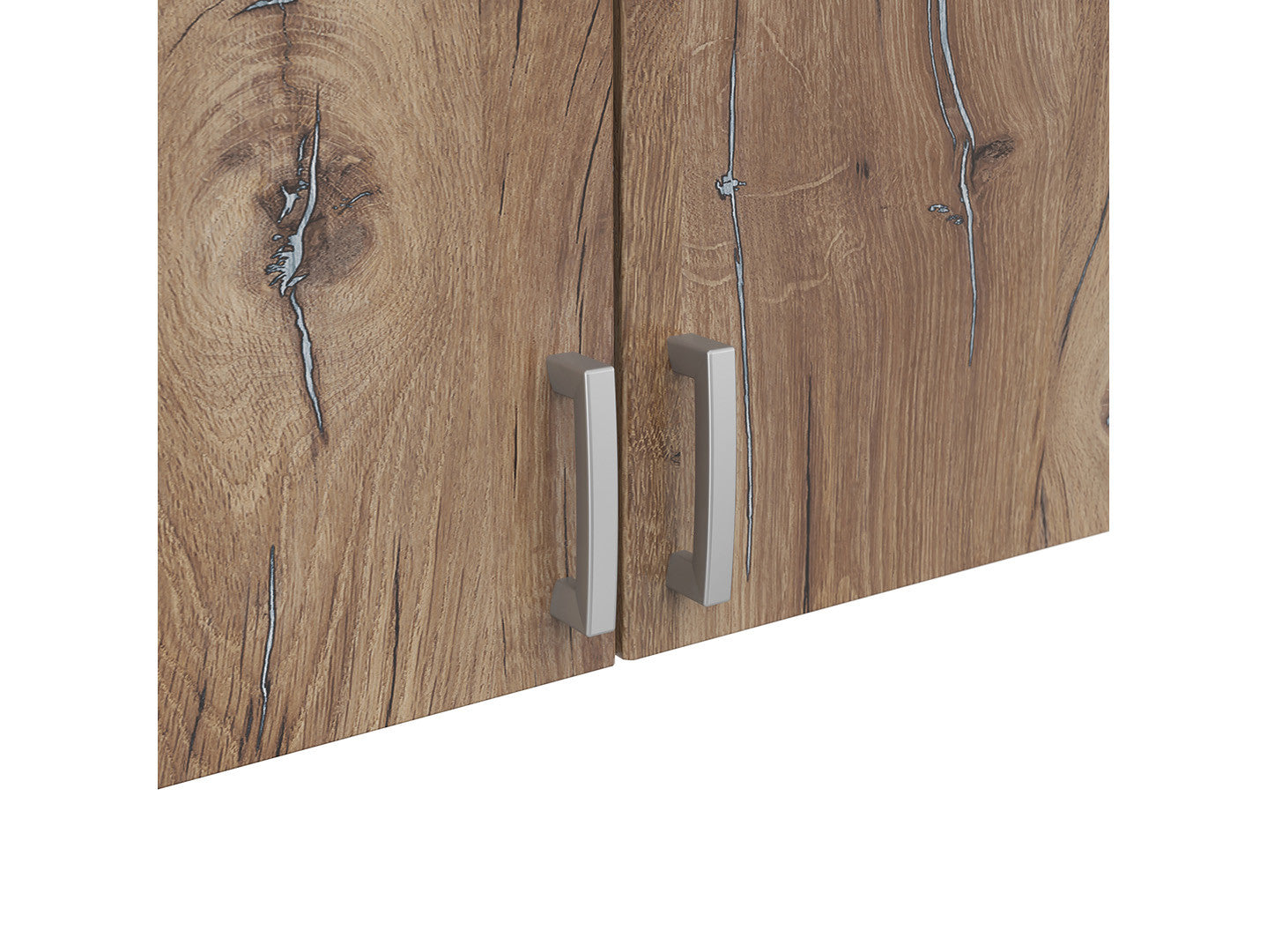 Brando 2 Wardrobe Top Cabinet 91x54x39 cm – 2 Doors, Dark Flagstaff Oak & Textile