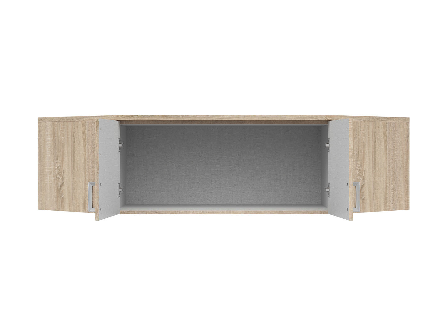 Brando Corner Wardrobe Top Unit 165cm — 2 Doors, Silver Handles & Extra Storage, Sonoma Oak