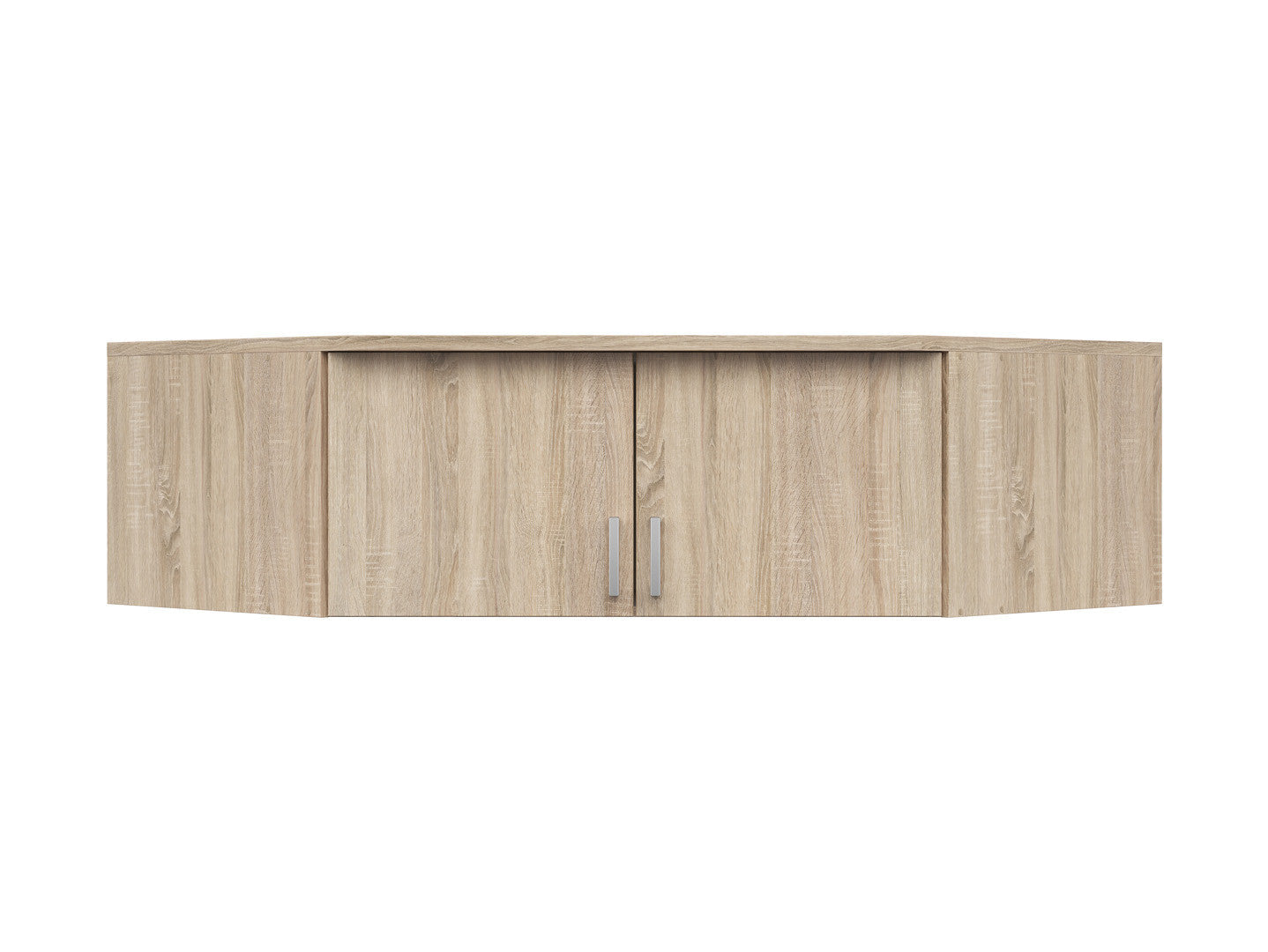 Brando Corner Wardrobe Top Unit 165cm — 2 Doors, Silver Handles & Extra Storage, Sonoma Oak