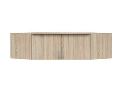 Brando Corner Wardrobe Top Unit 165cm — 2 Doors, Silver Handles & Extra Storage, Sonoma Oak