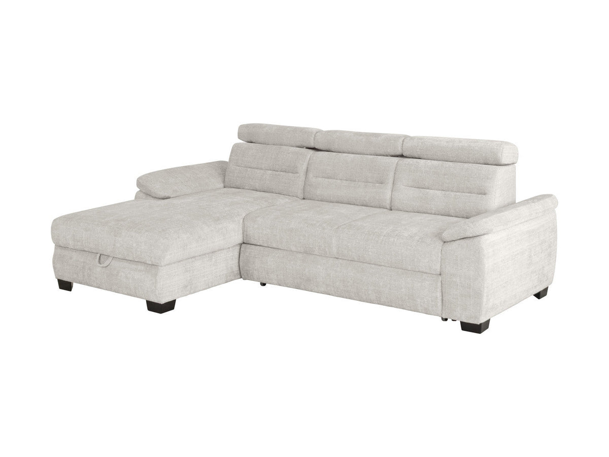 Aguda Corner Sofa Bed 269cm – Cremona 04 | Dolphin Sleeper, Bedding Storage & 3 Adjustable Headrests