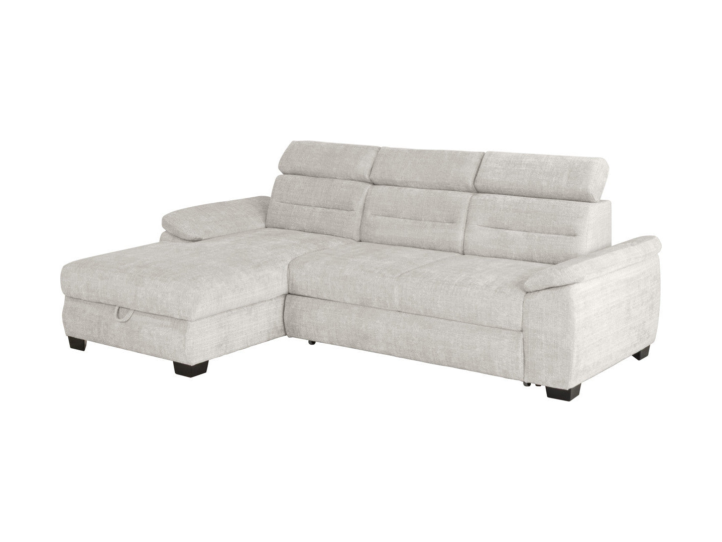 Aguda Corner Sofa Bed 269cm – Cremona 04 | Dolphin Sleeper, Bedding Storage & 3 Adjustable Headrests