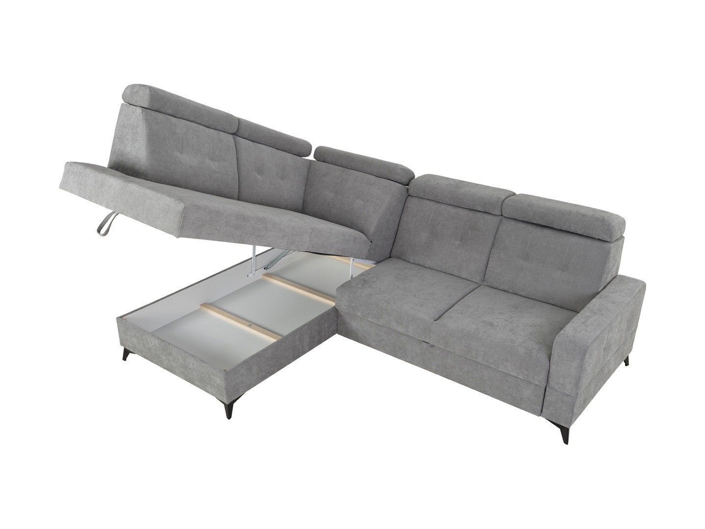 Amado Corner Sofa Bed with Storage – 5 Adjustable Headrests