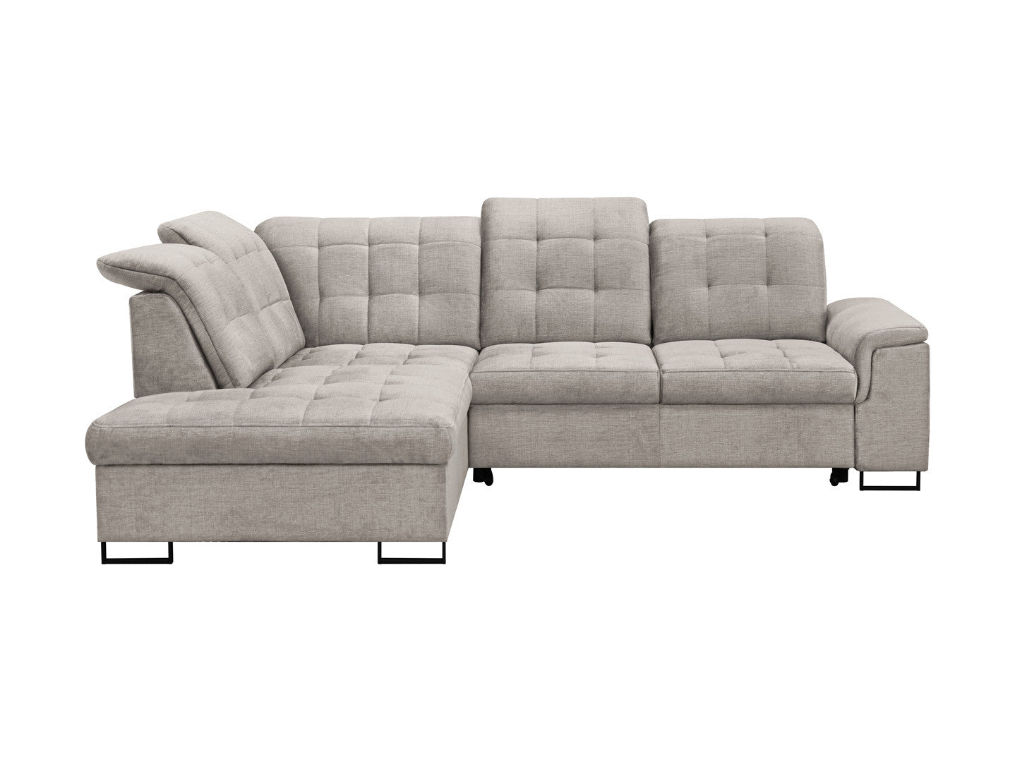 Aragon Corner Sofa Bed with Storage 270×230 cm – Adjustable Headrests & Seat Depth