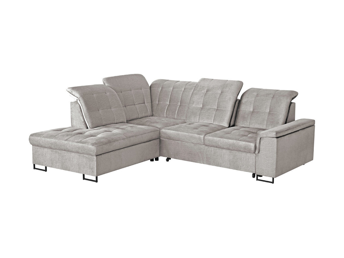Aragon Corner Sofa Bed with Storage 270×230 cm – Adjustable Headrests & Seat Depth