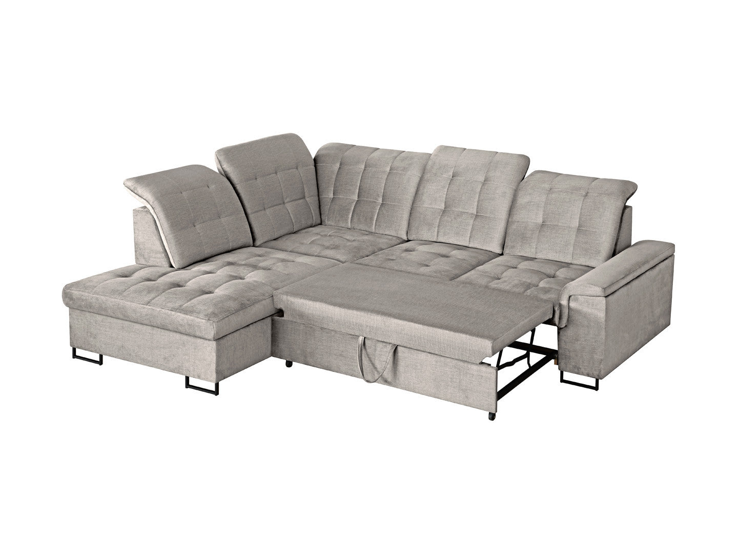 Aragon Corner Sofa Bed with Storage 270×230 cm – Adjustable Headrests & Seat Depth