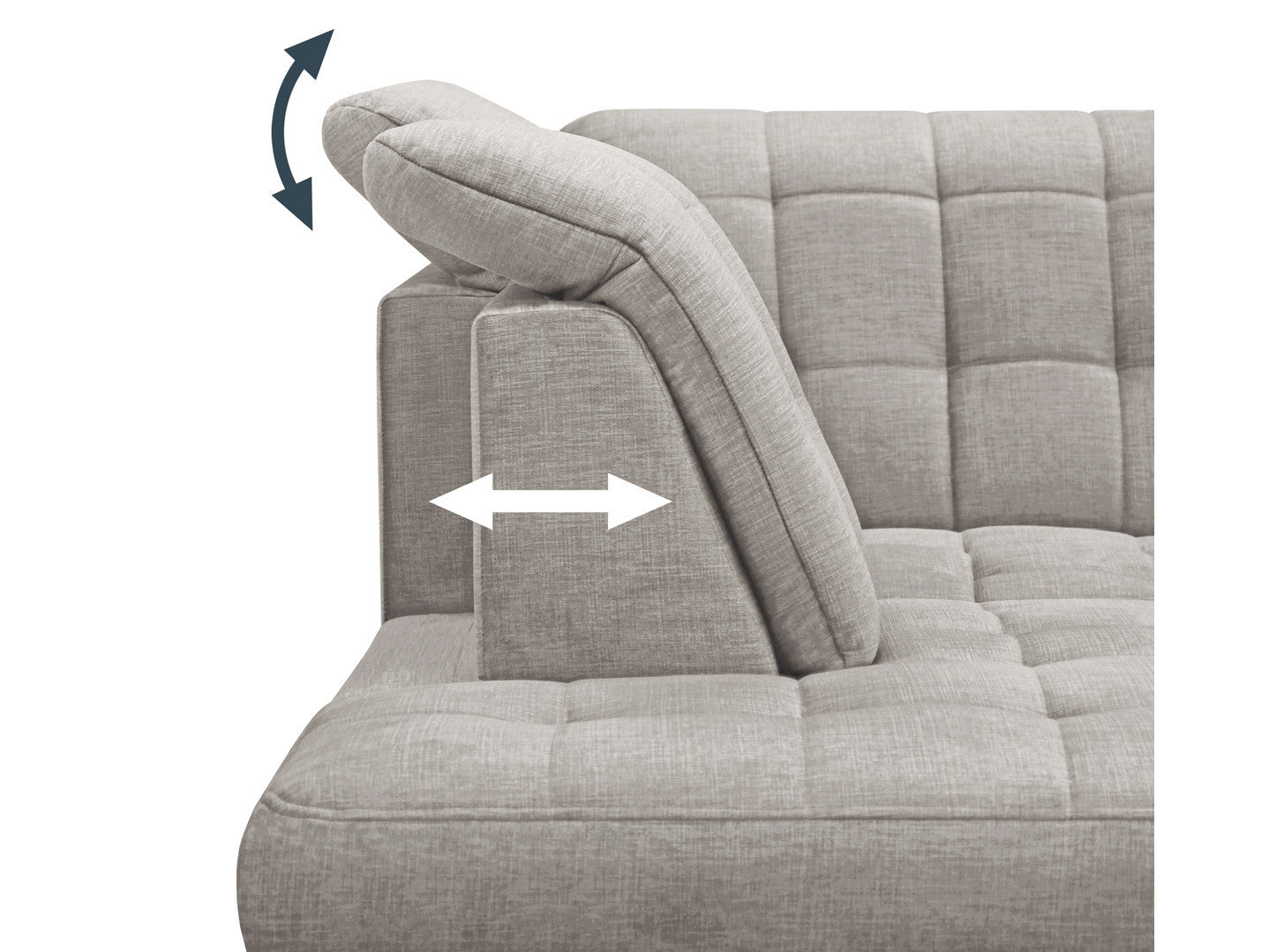 Aragon Corner Sofa Bed with Storage 270×230 cm – Adjustable Headrests & Seat Depth