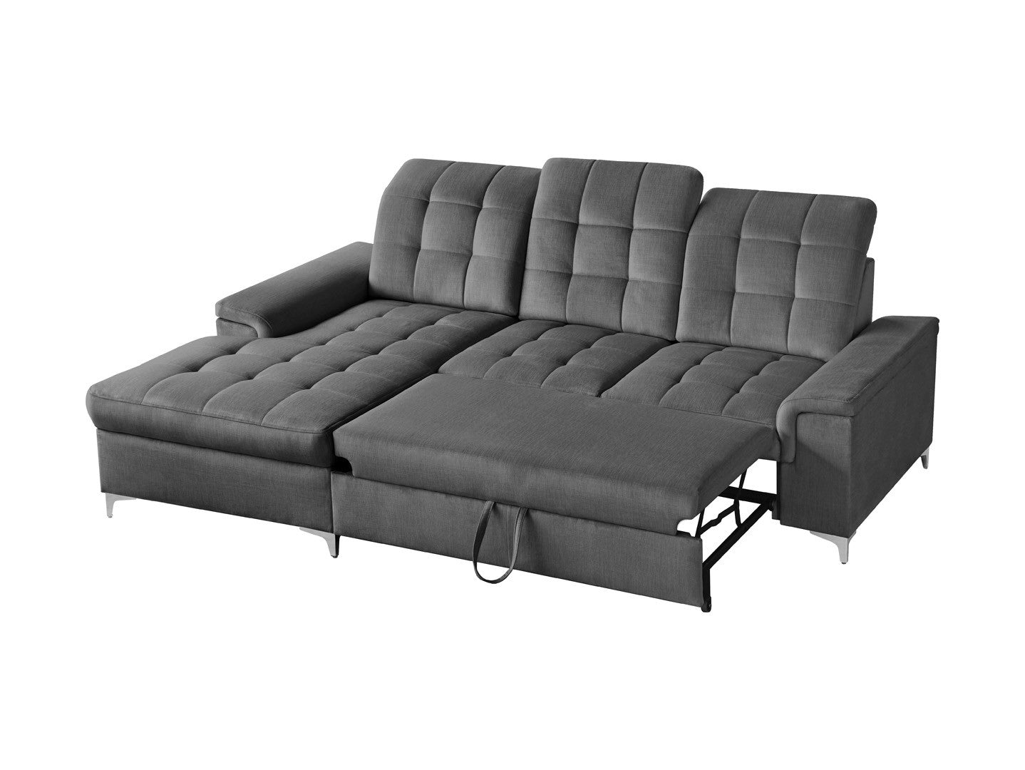 Ariado Left-Hand Corner Sofa Bed with Storage – Velour, 140x200 cm Sleeping Surface