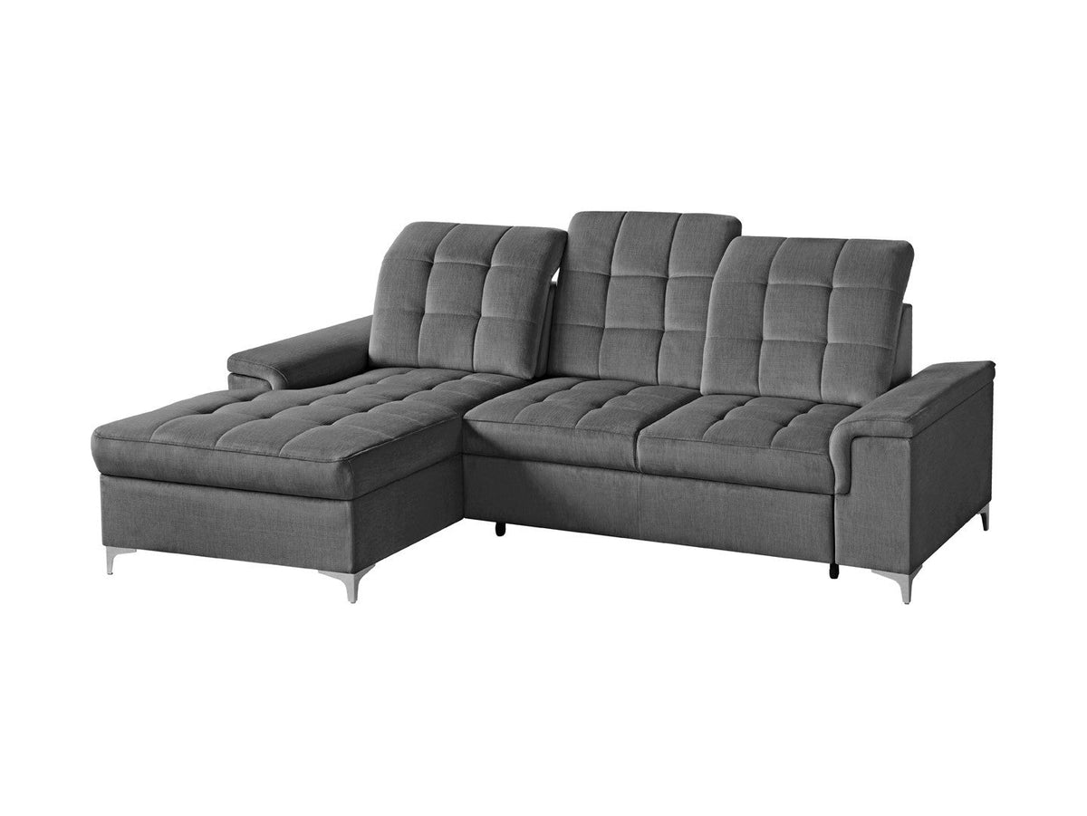 Ariado Left-Hand Corner Sofa Bed with Storage – Velour, 140x200 cm Sleeping Surface