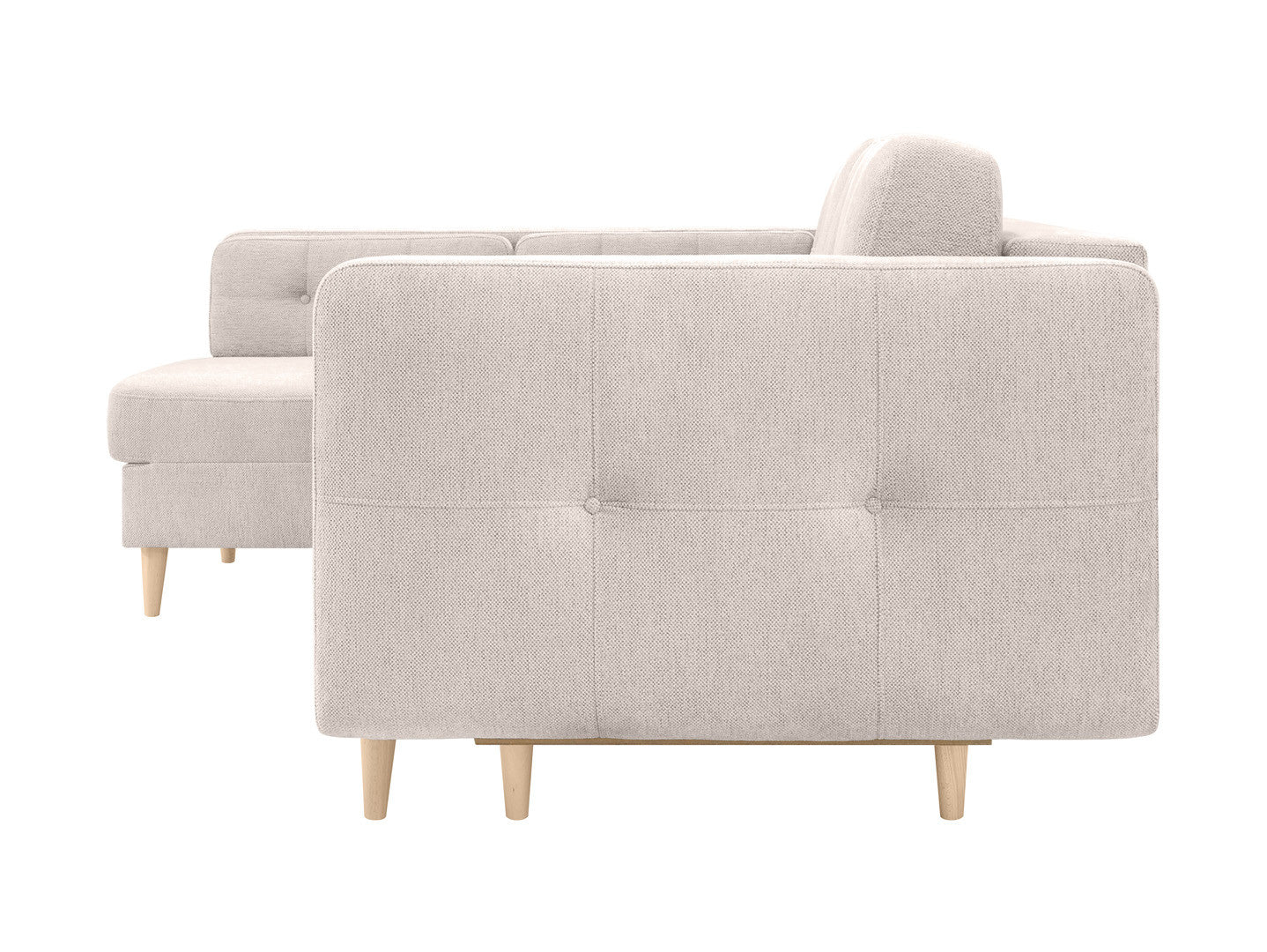 Cornet Corner Sofa Bed 228cm – Lotus Sand | Automat DL Sleeper, Bedding Storage & Wood Legs