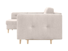 Cornet Corner Sofa Bed 228cm – Lotus Sand | Automat DL Sleeper, Bedding Storage & Wood Legs