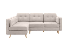 Cornet Corner Sofa Bed 228cm – Lotus Sand | Automat DL Sleeper, Bedding Storage & Wood Legs