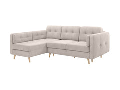 Cornet Corner Sofa Bed 228cm – Lotus Sand | Automat DL Sleeper, Bedding Storage & Wood Legs