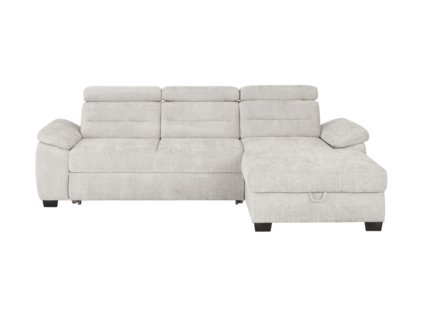 Aguda Corner Sofa Bed | Dolphin Mechanism, 3 Adjustable Headrests & Storage | 269x175cm | Cremona 04