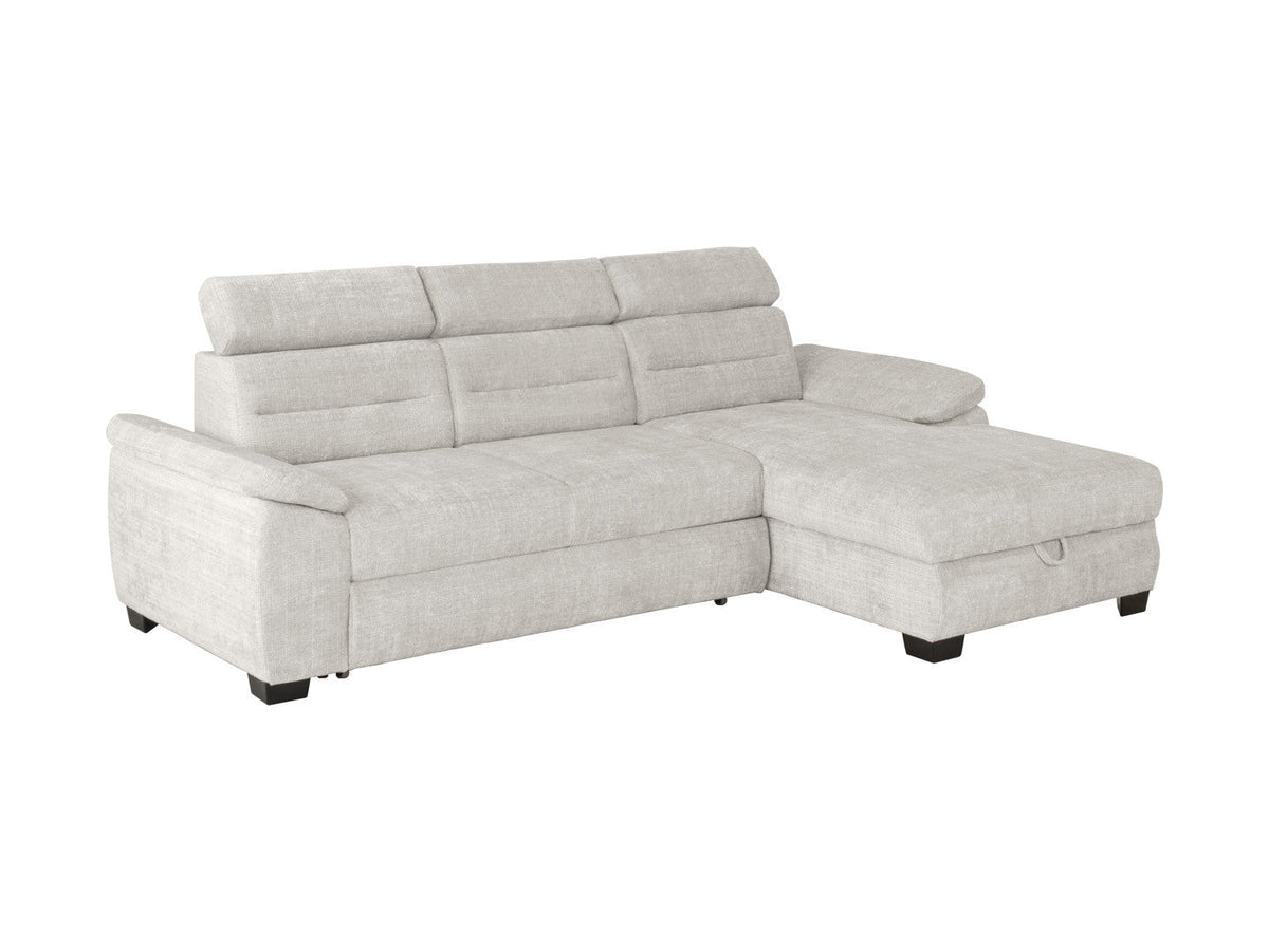 Aguda Corner Sofa Bed | Dolphin Mechanism, 3 Adjustable Headrests & Storage | 269x175cm | Cremona 04