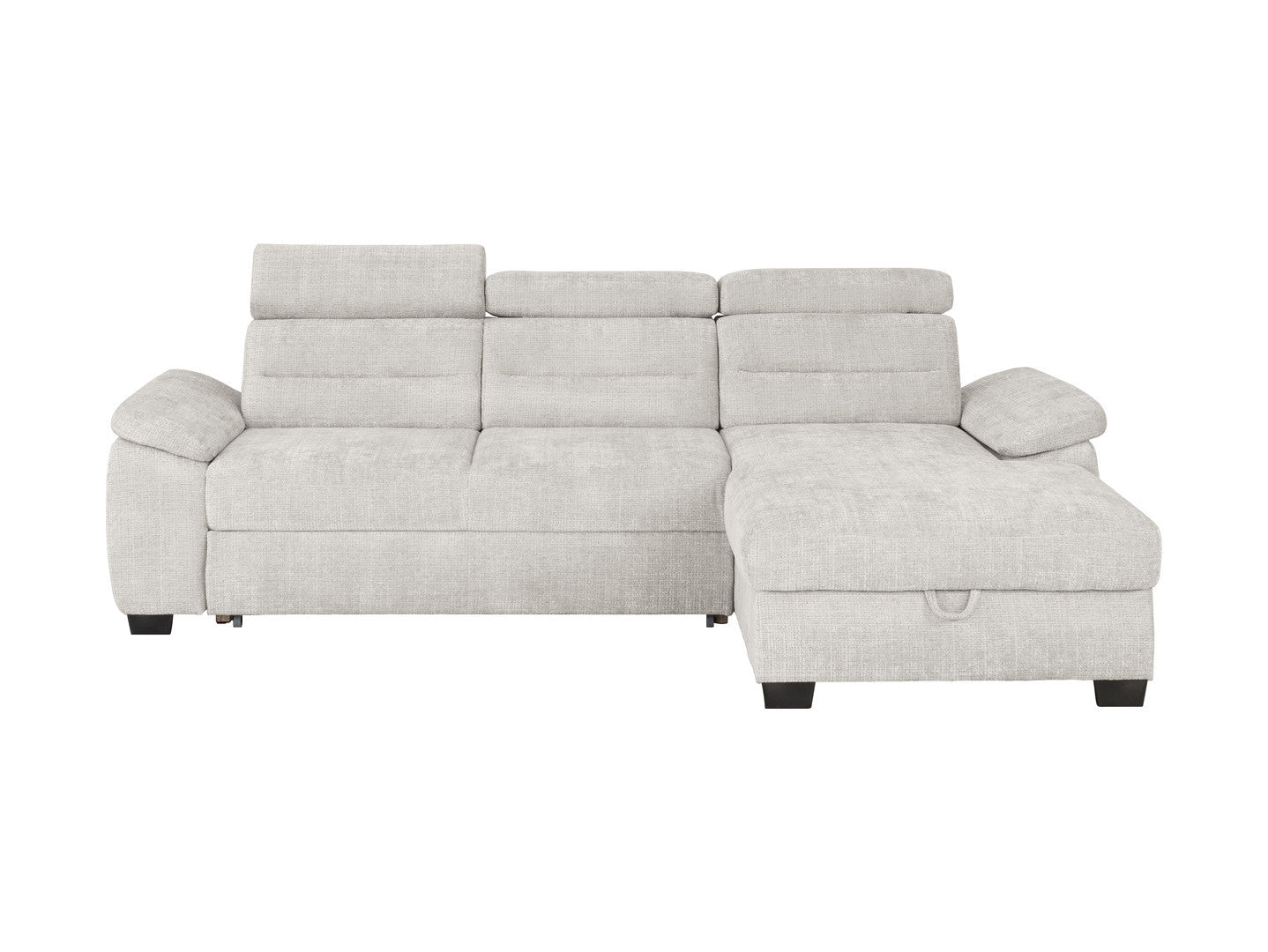 Aguda Corner Sofa Bed | Dolphin Mechanism, 3 Adjustable Headrests & Storage | 269x175cm | Cremona 04