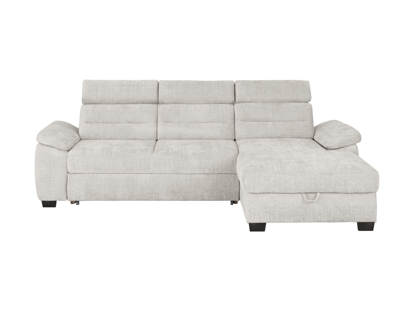 Aguda Corner Sofa Bed | Dolphin Mechanism, 3 Adjustable Headrests & Storage | 269x175cm | Cremona 04