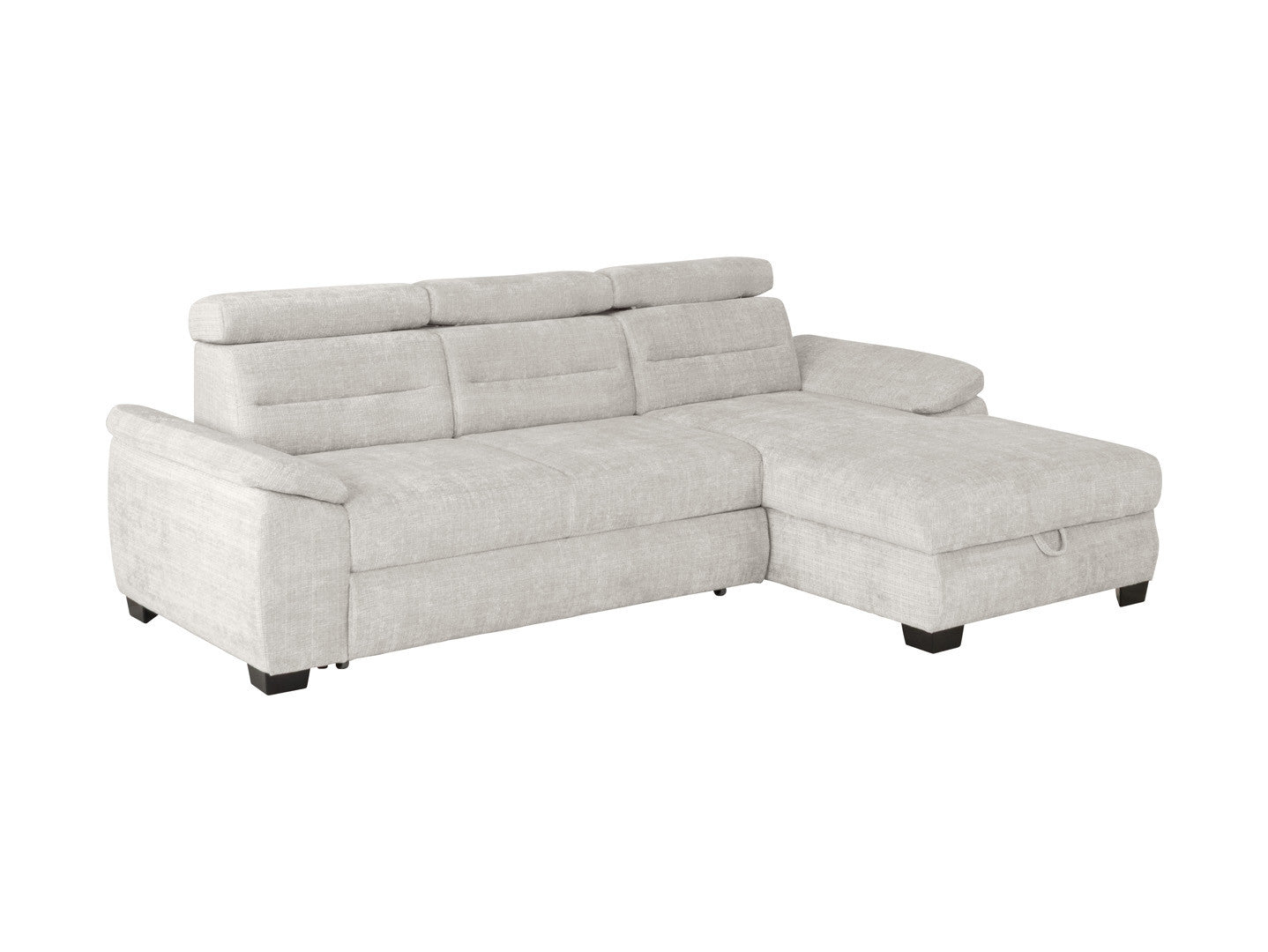 Aguda Corner Sofa Bed | Dolphin Mechanism, 3 Adjustable Headrests & Storage | 269x175cm | Cremona 04